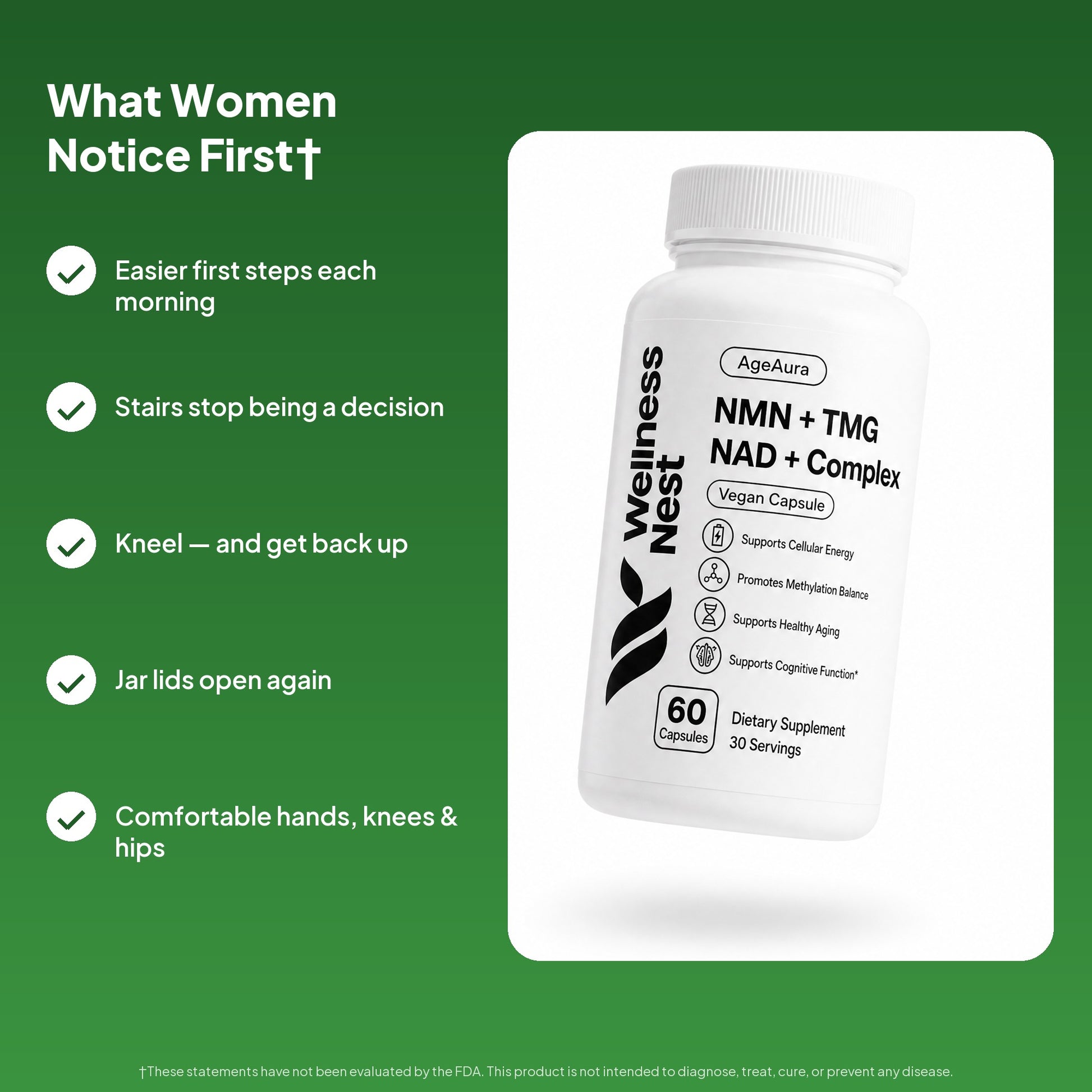 What women notice first with AgeAura - easier mornings, stairs, kneeling, jar lids, comfortable hands